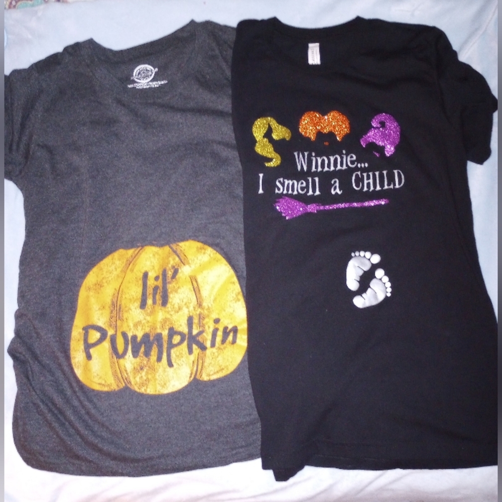 2 Halloween Maturity tshirts Hocus Pocus Lil Pumpkin Beaded  Earrings